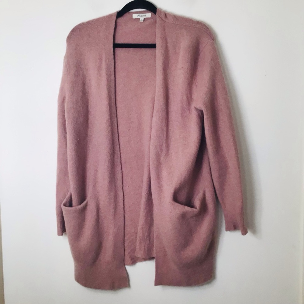 Madewell Blush Pink Open Front Cardigan merino wool alpaca small